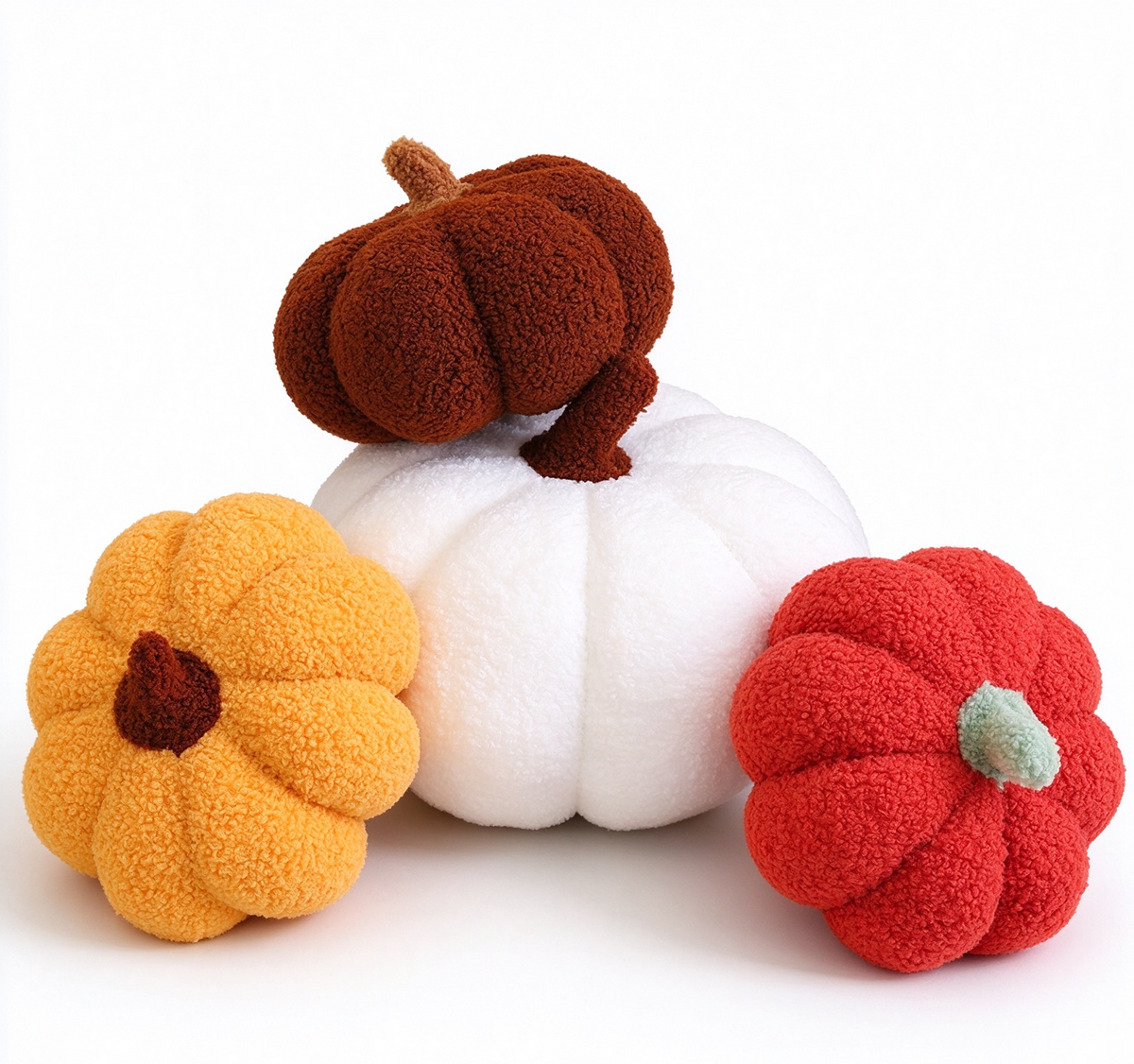 Ins‑Style Spliced Pumpkin Plush Pillow